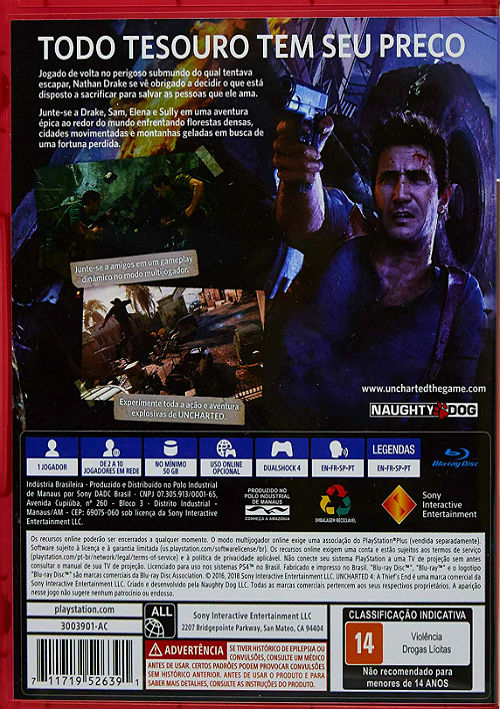 Uncharted 4: A Thiefs End para PS4 - Naughty Dog - Jogos de Ação